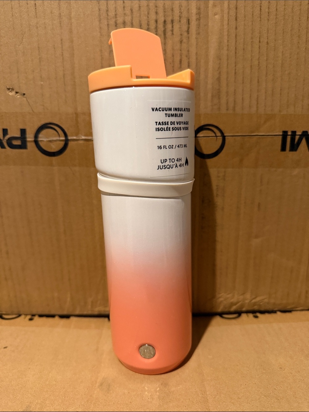 Starbucks Peach to White Gradient Travel Tumbler